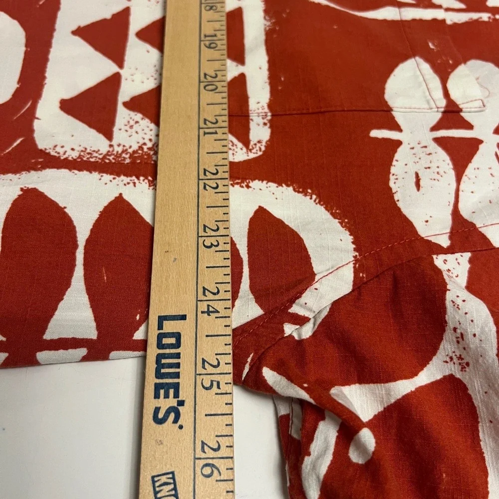 Quiksilver Hawaiian Shirt‎ Men's XL Red White Aloha Comfort Fit Button Up